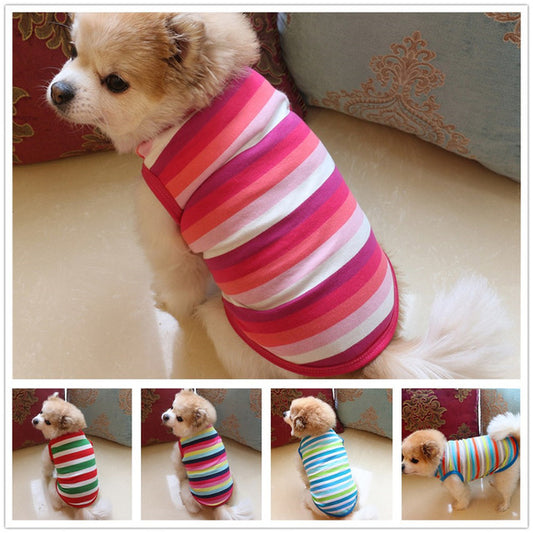 Dog Clothing Cotton Stripe Vest