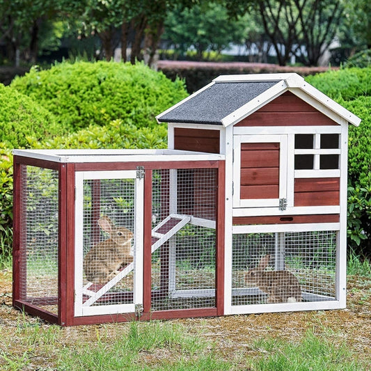 Rabbit House Outdoor Wooden Coop With Ventilation